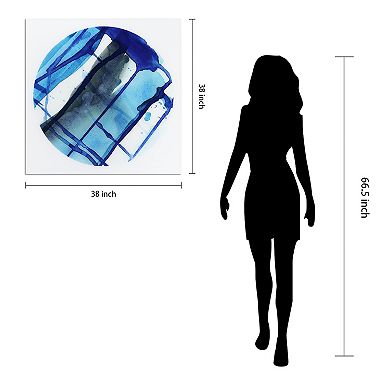 Empire Art Direct Blue Stripes 1 Glass Wall Art