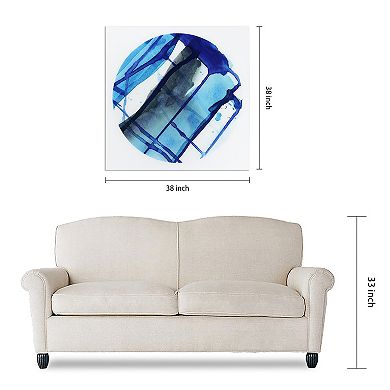 Empire Art Direct Blue Stripes 1 Glass Wall Art
