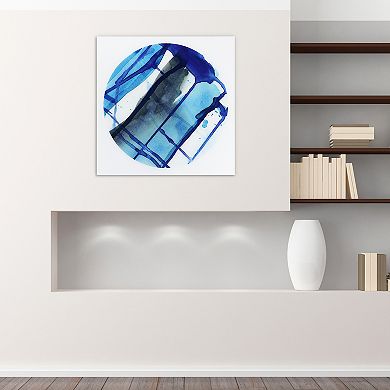 Empire Art Direct Blue Stripes 1 Glass Wall Art
