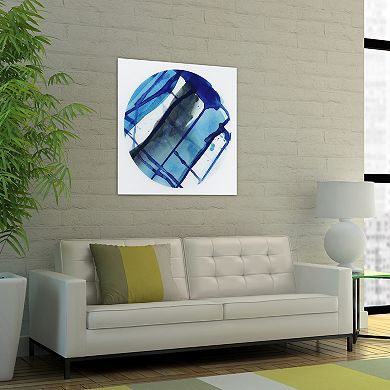 Empire Art Direct Blue Stripes 1 Glass Wall Art