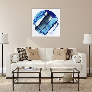 Empire Art Direct Blue Stripes 1 Glass Wall Art