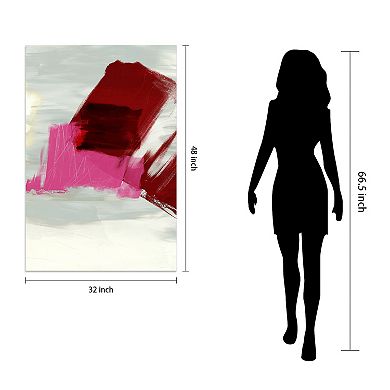 Empire Art Direct Magenta Abstract 1 Glass Wall Art