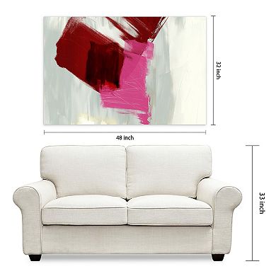Empire Art Direct Magenta Abstract 1 Glass Wall Art
