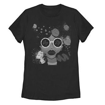 Juniors' Woman In Glasses Portrait Tee