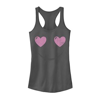 Juniors' Smiley Face Heart Eyes Tank Top