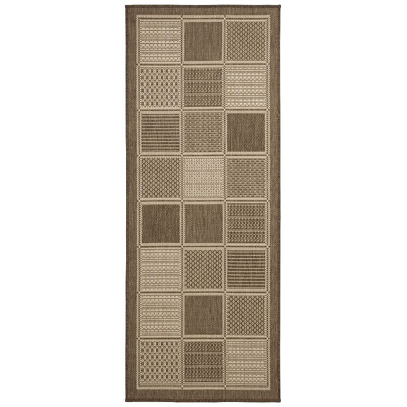 Ottomanson Boxes Rug, Brown, 5X7 Ft