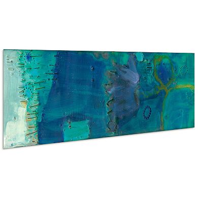Empire Art Direct Reedy Blue III Glass Wall Art