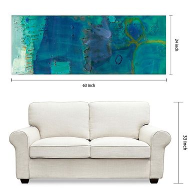 Empire Art Direct Reedy Blue III Glass Wall Art