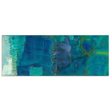 Empire Art Direct Reedy Blue III Glass Wall Art