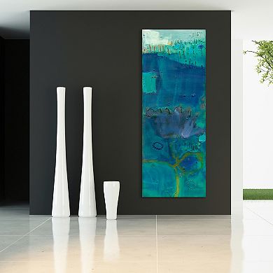 Empire Art Direct Reedy Blue III Glass Wall Art