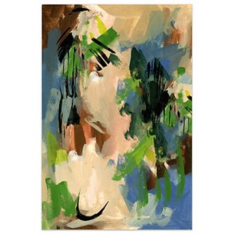 Empire Art Direct Linen Color & Blues II Glass Wall Art