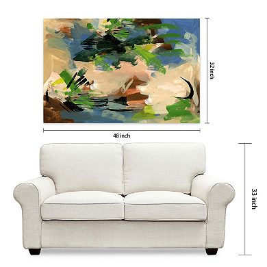 Empire Art Direct Linen Color & Blues II Glass Wall Art