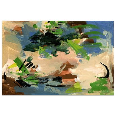 Empire Art Direct Linen Color & Blues II Glass Wall Art