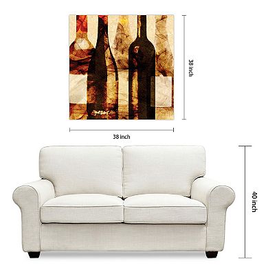 Empire Art Direct Smokey Wine 3 Glass Wall Art