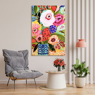 Empire Art Direct Fresh Flowers in Vase II Glass Wall Art