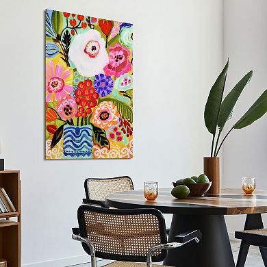 Empire Art Direct Fresh Flowers in Vase II Glass Wall Art