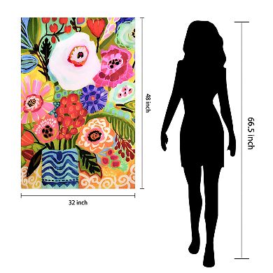 Empire Art Direct Fresh Flowers in Vase II Glass Wall Art