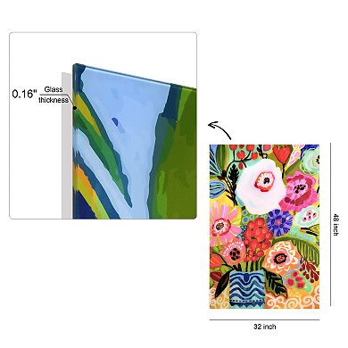 Empire Art Direct Fresh Flowers in Vase II Glass Wall Art