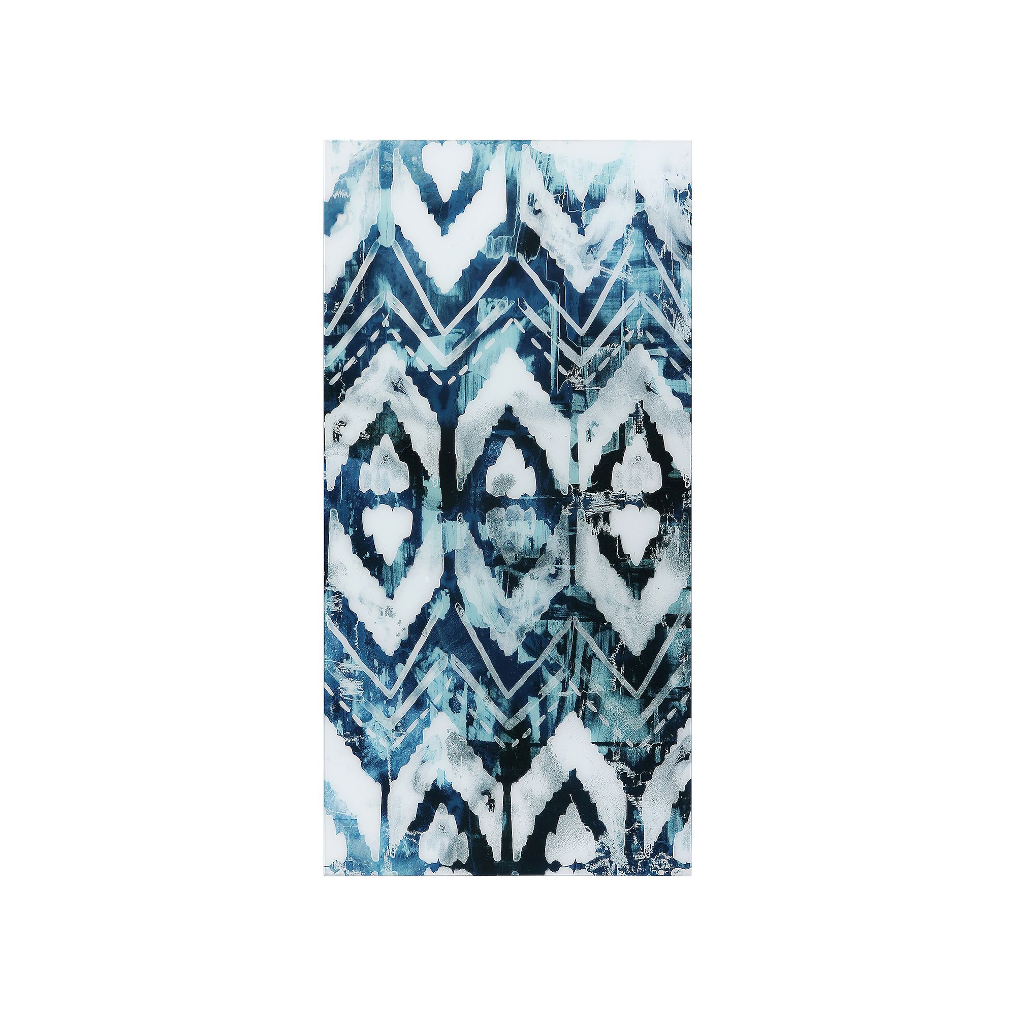 Empire Art Direct Geometric Patterns Glass Wall Art, Blue