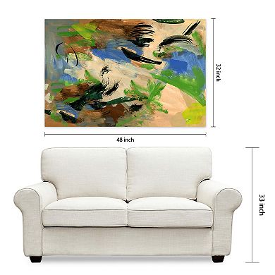 Empire Art Direct Linen Colors & Blues I Glass Wall Art