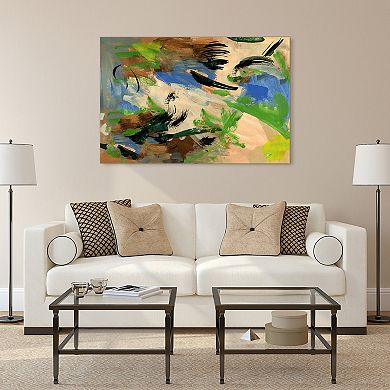 Empire Art Direct Linen Colors & Blues I Glass Wall Art