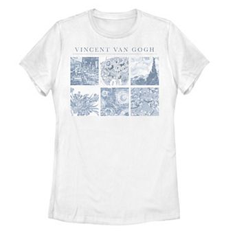 Juniors' Trendy Vincent van Gogh Blue Panels Tee