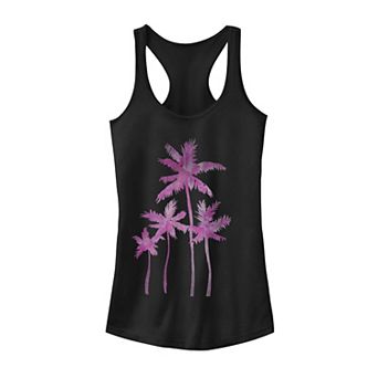 Juniors' Trendy Pink Palm Trees Tank Top