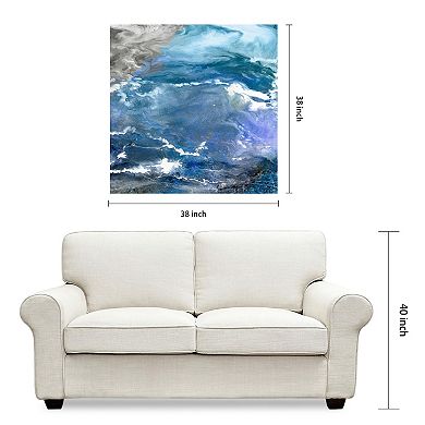 Empire Art Direct Glistening Tide B Glass Wall Art
