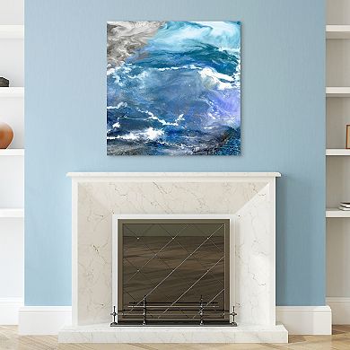 Empire Art Direct Glistening Tide B Glass Wall Art
