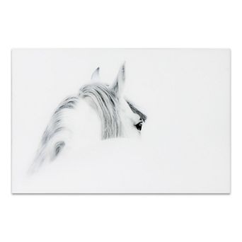 Blanco Mare Horse Frameless Free Floating Tempered Glass Panel Graphic Wall Art
