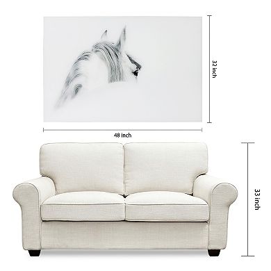 Blanco Mare Horse Frameless Free Floating Tempered Glass Panel Graphic Wall Art