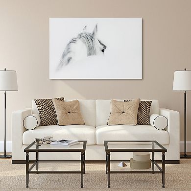Blanco Mare Horse Frameless Free Floating Tempered Glass Panel Graphic Wall Art