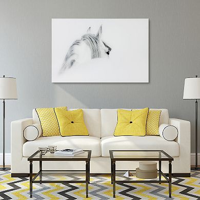 Blanco Mare Horse Frameless Free Floating Tempered Glass Panel Graphic Wall Art