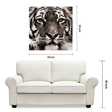 Empire Art Direct Eye of the Tiger Glass Wall Art