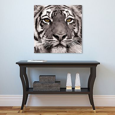 Empire Art Direct Eye of the Tiger Glass Wall Art