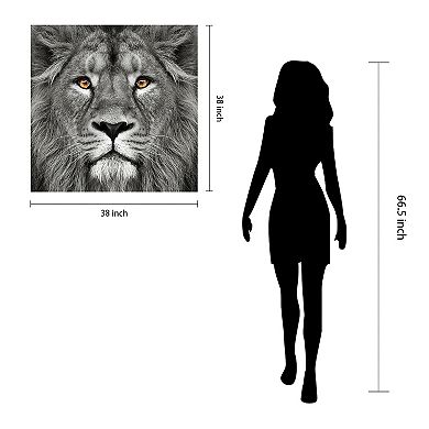 King of the Jungle Lion Frameless Free Floating Tempered Glass Panel Graphic Wall Art