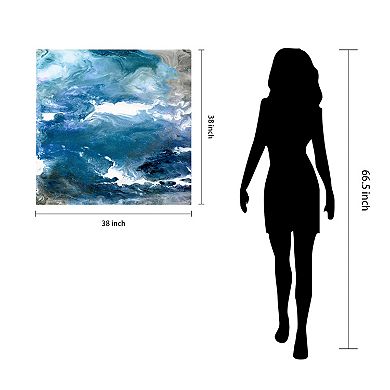 Empire Art Direct Glistening Tide A Glass Wall Art