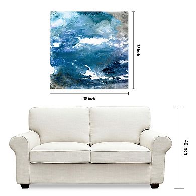 Empire Art Direct Glistening Tide A Glass Wall Art
