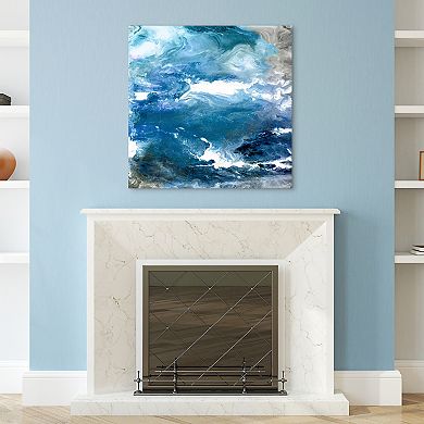 Empire Art Direct Glistening Tide A Glass Wall Art