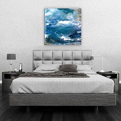 Empire Art Direct Glistening Tide A Glass Wall Art