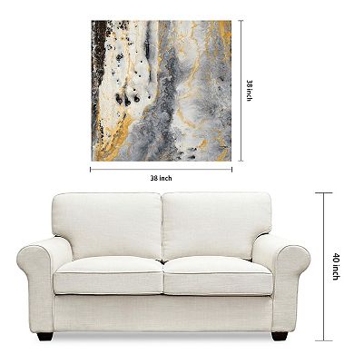 Empire Art Direct Bands of Gold Finish Glass Wall Art