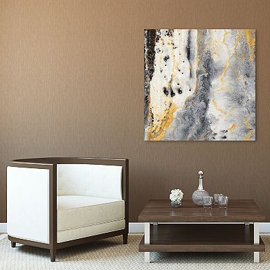 Empire Art Direct Bands of Gold Finish Glass Wall Art