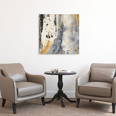 Empire Art Direct Bands of Gold Finish Glass Wall Art