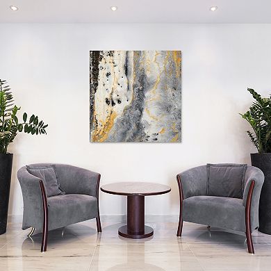 Empire Art Direct Bands of Gold Finish Glass Wall Art