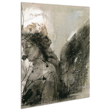 New Orleans Angel Sculpture Frameless Free Floating Tempered Glass Panel Graphic Wall Art