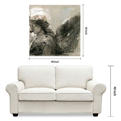 New Orleans Angel Sculpture Frameless Free Floating Tempered Glass Panel Graphic Wall Art