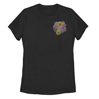 Juniors' Trendy Circle Of Succulents and Wildflowers Tee