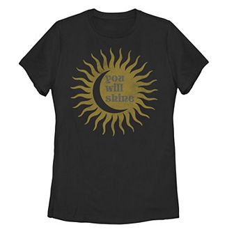 Juniors' Trendy Sunburst & Moon "You Will Shine" Tee