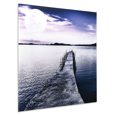 Empire Art Direct Pier Moon Rising Glass Wall Art