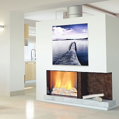 Empire Art Direct Pier Moon Rising Glass Wall Art